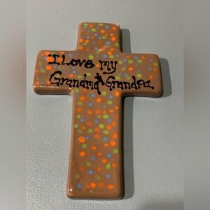 Handcrafted Polka Dot Cross Wall Decor